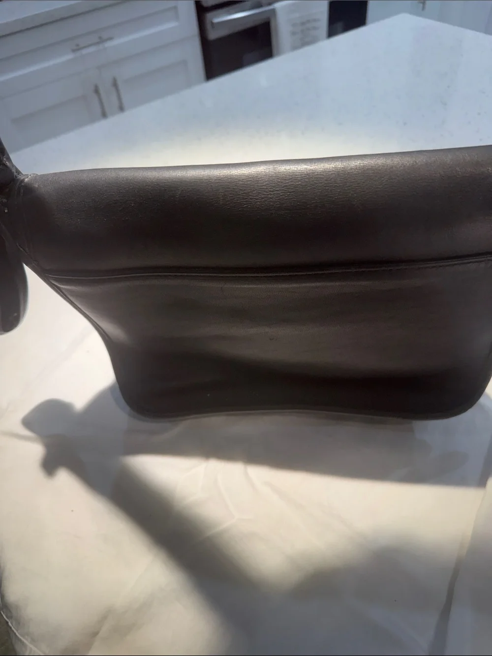 Coach Black Leather Shoulder Bag with Gold Hardware